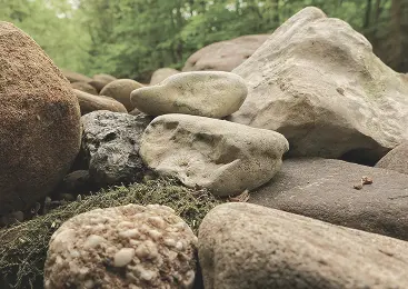 Stack of smooth river stones